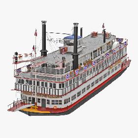 Wheeled Steamboat 3D model